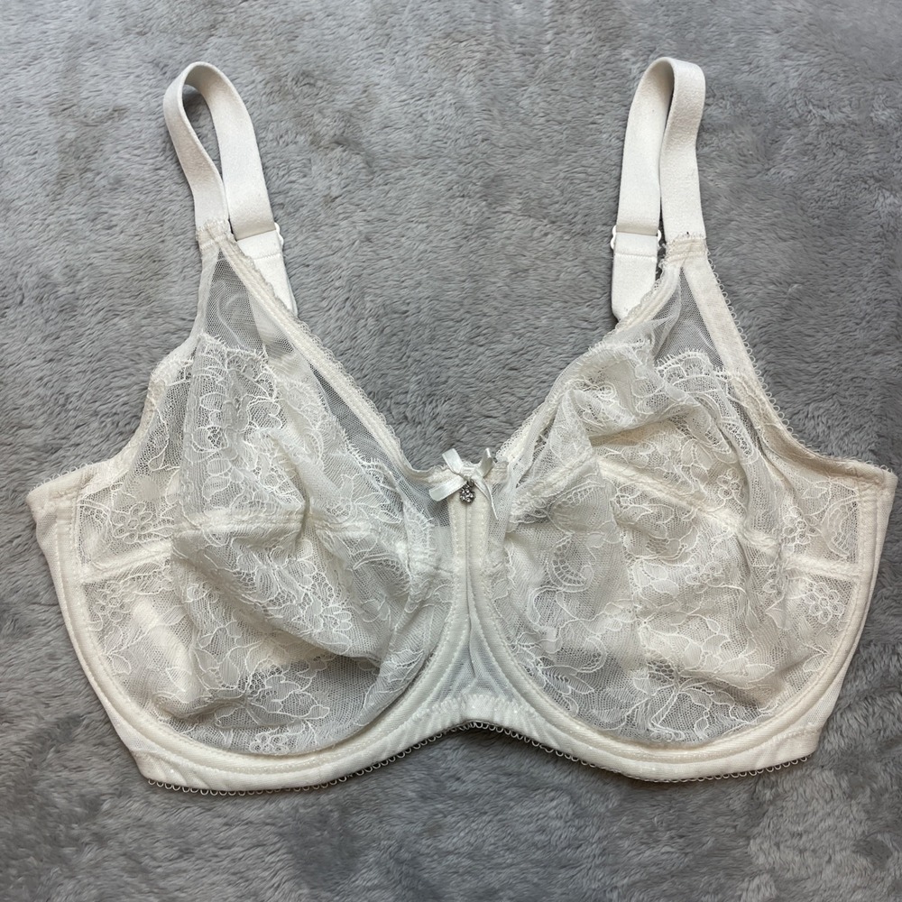 Wacoal Retro Chic Full Figure Underwire Bra Size 34G Cream Lace Unlined 855186